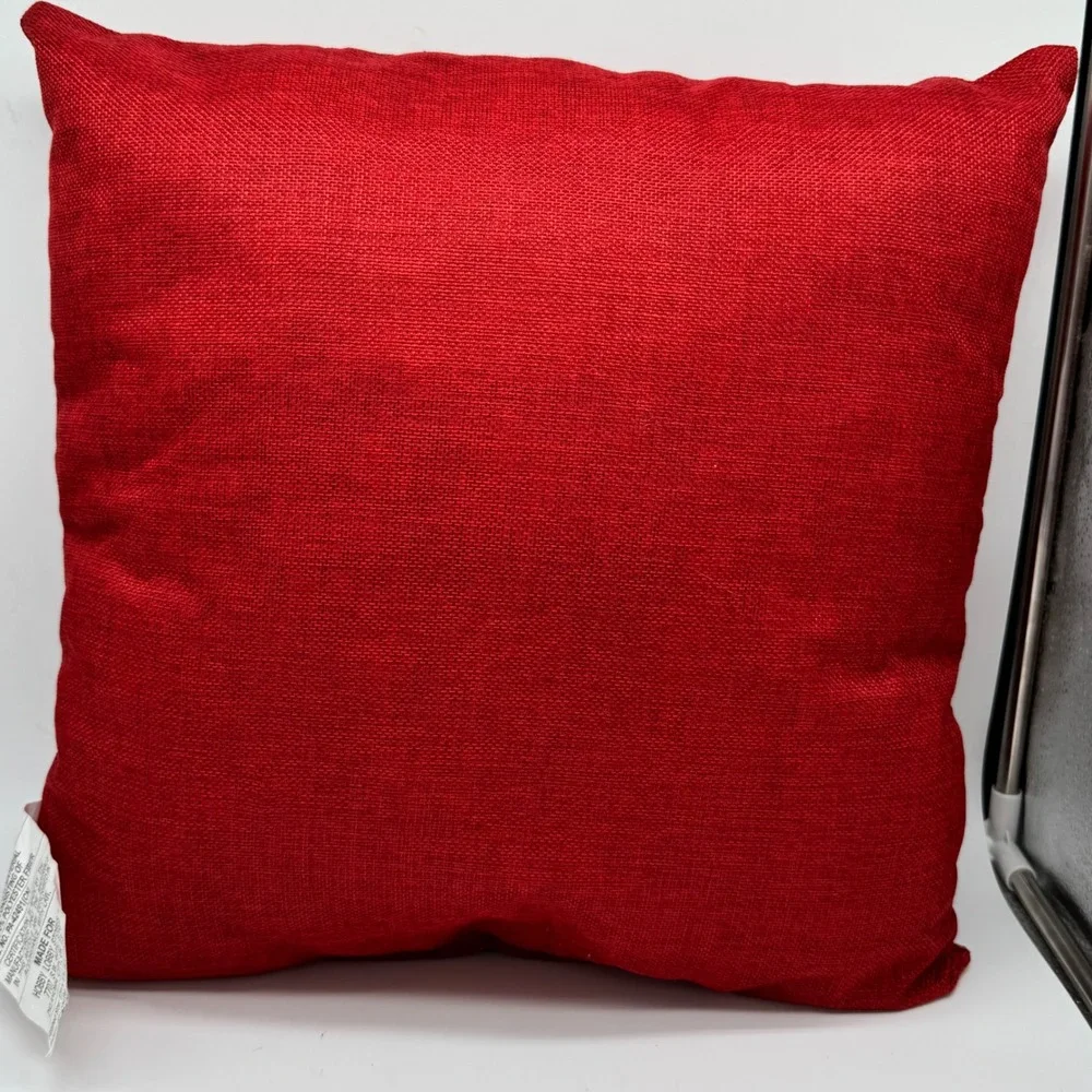 Hobby Lobby Rustic Burlap Applique Santa Face Christmas Throw Pillow 17x17